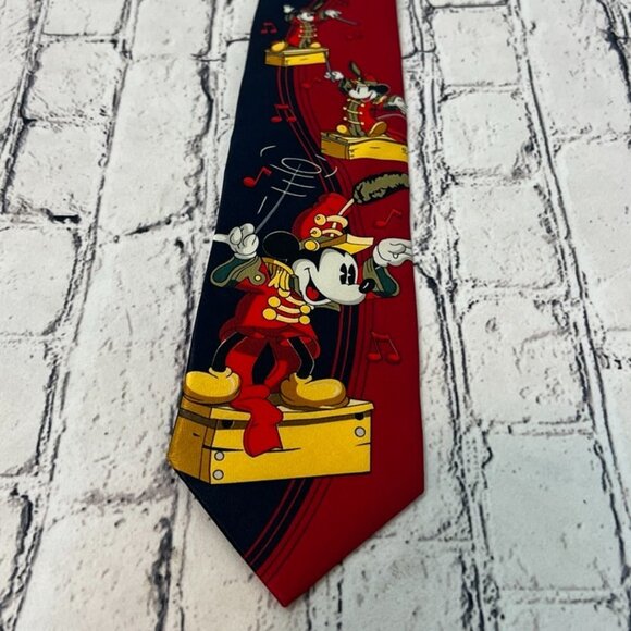 Disney Mickey‎ Unlimited Tie Vintage Mickey Mouse Band Conductor Concert Music - Picture 1 of 6